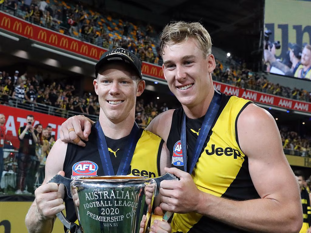 Placeholder: Jack Riewoldt celebrating one of Richmond's three premierships (2017, 2019 or 2020)